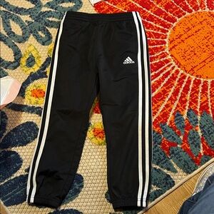 Adidas Kids Black Sweatpants with White Accents